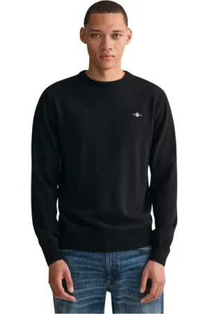 GANT Strik, Herre, Sort, 3XL, Uld, Klassisk Uldsweater