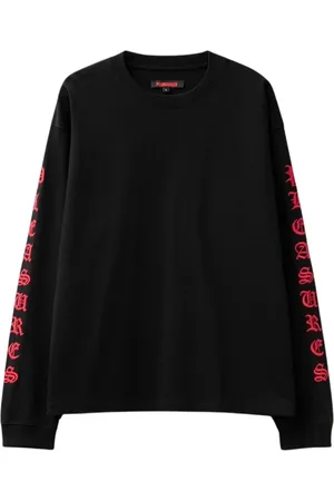 Pleasures Top, Herre, Sort, XL, Bomuld, Tung Langærmet Bomuldsskjorte