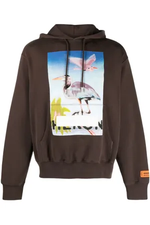 Heron Preston Sweathshirts & Hoodies, Herre, Brun, M, Bomuld, Censored Logo Hættetrøje