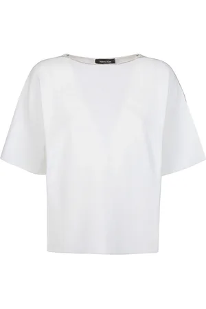 Fabiana Filippi Top, Dame, Hvid, S, Bomuld, Kortærmet sweater