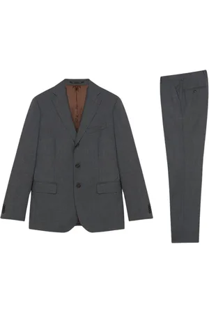 Brooks Brothers Jakkesæt, Herre, Grå, 5XL, Uld, Grå Virgin-Ulddragt