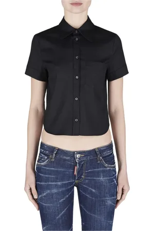 Dsquared2 Bluser & Skjorter, Dame, Sort, 2XS, Bomuld, Sort bomuldsskjorte
