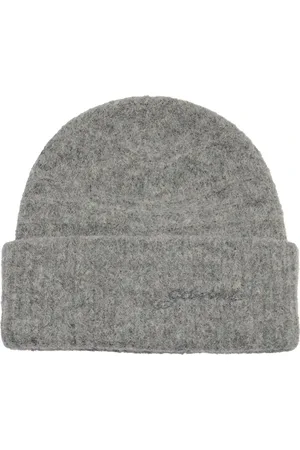 Ganni Tilbehør, Dame, Grå, ONE SIZE, Uld, Stilfuld Beanie