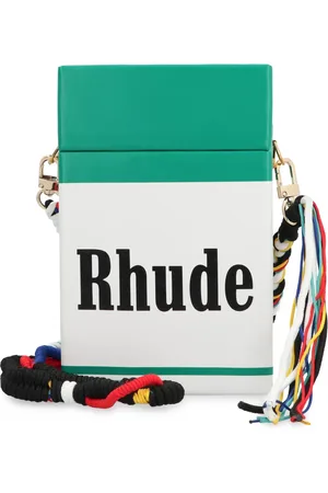 Rhude Taske, Herre, Grøn, ONE SIZE, Læder, Læder Crossbody Taske med Kæde Strop