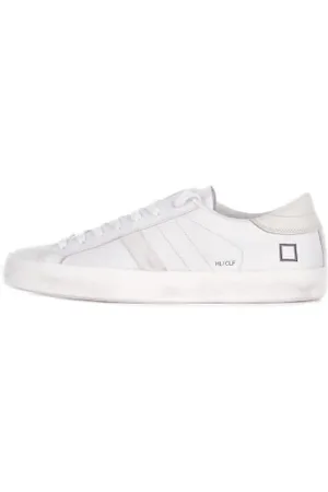 D.A.T.E. Sko, Herre, Hvid, 40 EU, Læder, Læder Logo Sneakers Gummisål
