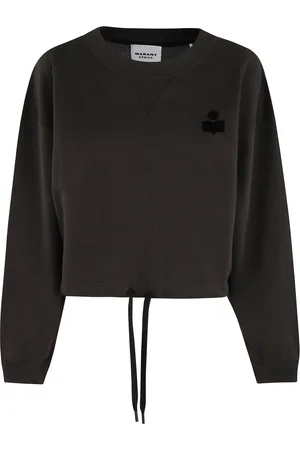 Isabel Marant Strik, Dame, Sort, S, Bomuld, Sort Sweatshirt med Velvet Logo