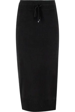 ERMANNO SCERVINO Nederdel, Dame, Sort, S, Uld, Blød pencil skirt med snøre i taljen