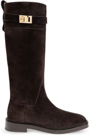 Salvatore Ferragamo Sko, Dame, Brun, 40 1/2 EU, Uld, Støvler Roly
