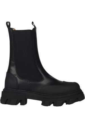 Ganni Sko, Dame, Sort, 36 EU, Læder, Cleated Mid Chelsea Boot