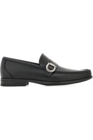 Salvatore Ferragamo Sko, Herre, Sort, 44 EU, Læder, Læder Loafers med Bånd