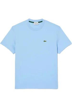 Lacoste Top, Herre, Blå, M, Bomuld, Crew Neck T-shirt i Bomuld