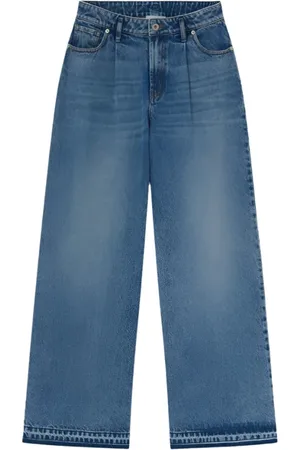 Halfboy Jeans, Dame, Blå, W26, Denim, Bred Ben Lys Blå Denim Jeans
