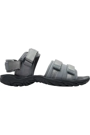 Comme des Garçons Sko, Herre, Grå, 41 EU, Uld, Strap Sandaler med Logo Applikation