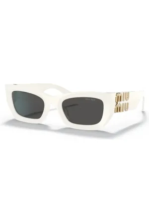 Miu Miu Tilbehør, Dame, Hvid, 53 MM, Uld, Stilfulde solbriller