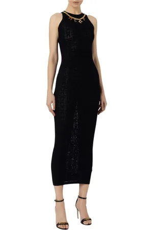 Elisabetta Franchi Kjole, Dame, Sort, XS, Lang Viskose Strikkjole