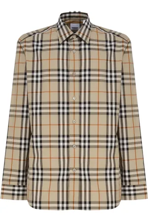 Burberry Skjorte, Herre, , XL, Bomuld, Vintage Check-mønstret bomuldsskjorte