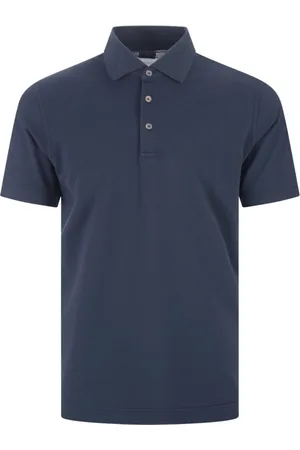 FEDELI Top, Herre, Blå, 3XL, Bomuld, Blå Polo Skjorte Kort Ærme
