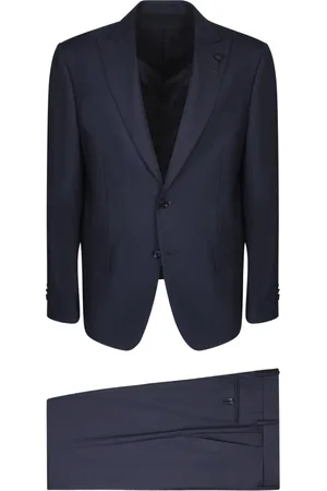 LARDINI Jakkesæt, Herre, Blå, XL, Uld, Single Breasted Suit