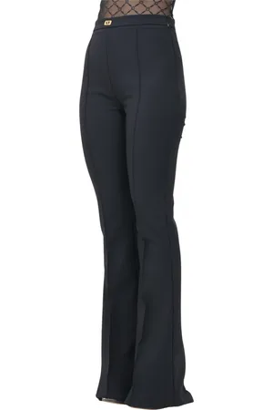 Elisabetta Franchi Bukser, Dame, Sort, 2XS, Uld, Sort Elegante Bukser Forår Sommer