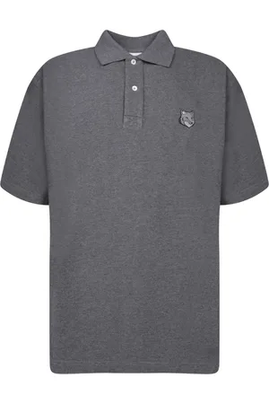Maison Kitsuné Top, Herre, Grå, XS, Bomuld, Polo Shirt med Klassisk Krave