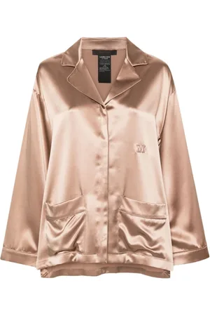 Max Mara Bluser & Skjorter, Dame, Brun, S, Satin, Silke Satin Skjorte
