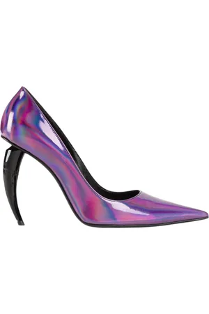 Roberto Cavalli Sko, Dame, Lilla, 40 EU, Holografisk Tiger Tand Stiletto Pumps