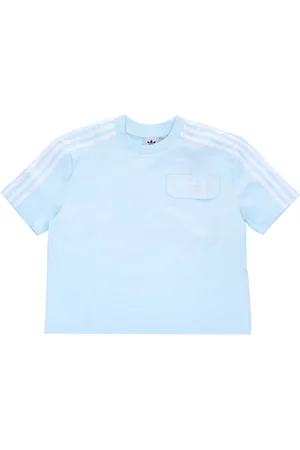 adidas Top, Dame, Blå, L, Bomuld, Blå Pocket Tee Kortærmet T-shirt