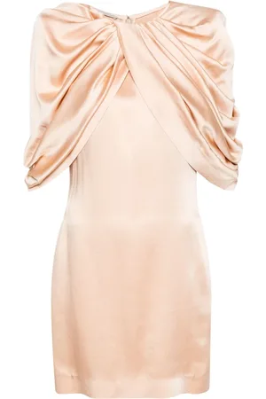 Stella McCartney Kjole, Dame, Lyserød, XS, Satin, Draperet Mini Kjole i Satin