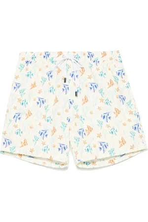 BARBA Badetøj, Herre, Hvid, XL, Polyester, Polyester Badeshorts med sidelommer