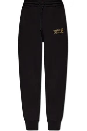 VERSACE Bukser, Dame, Sort, S, Bomuld, Sweatpants med broderet logo