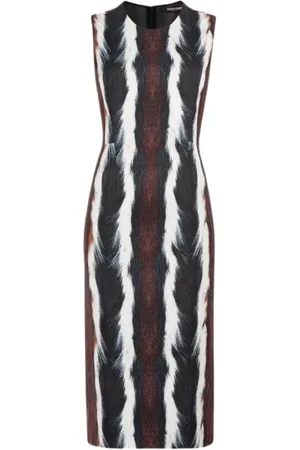 Roberto Cavalli Kjole, Dame, Flerfarvet, XS, Animal-Print Ærmeløs Kjole