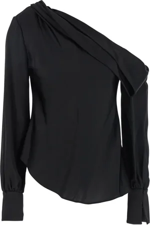 Simkhai Bluser & Skjorter, Dame, Sort, M, Uld, Sort One Shoulder Top