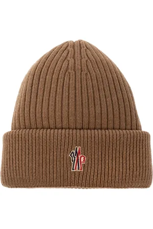 Moncler Tilbehør, Herre, Brun, ONE SIZE, Uld, Down Beanie