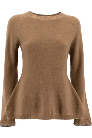 Fabiana Filippi Strik, Dame, Brun, S, Cashmere, Rundhalset Cashmere Sweater