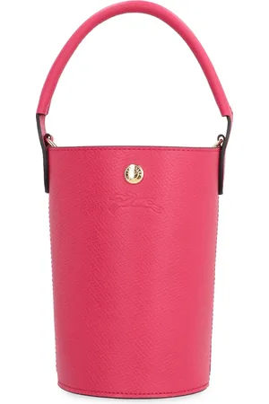Longchamp Taske, Dame, Lyserød, ONE SIZE, Læder, Læder Bucket Bag med Trykknaplukning
