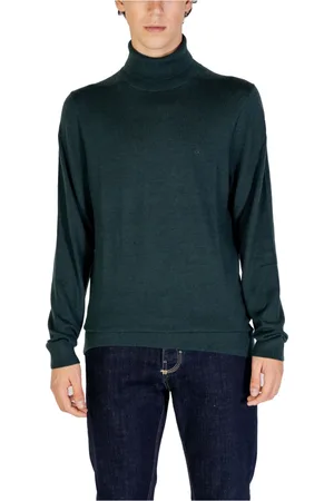 Calvin Klein Strik, Herre, Grøn, L, Uld, Merino Uld Turtle Neck Sweater