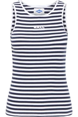 Ball Top, Dame, Flerfarvet, 2XS, Bomuld, Stribet Tank Top Skycaptain Blanc