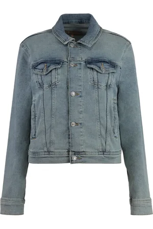 7 for all Mankind Jakke, Dame, Blå, S, Denim, Denim Trucker Jakke