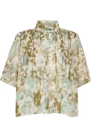 FORTE FORTE Bluser & Skjorter, Dame, Flerfarvet, M, Bomuld, Drømmende Blomsterprint Voile Bluse
