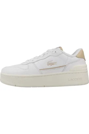 Lacoste Sko, Dame, Hvid, 38 EU, Læder, T-Clip Platform Sneakers