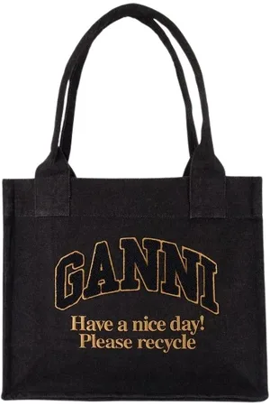 Ganni Taske, Dame, Sort, ONE SIZE, Bomuld, Cotton Shopper Bag