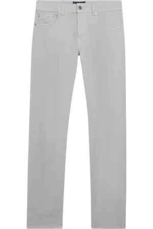 Brooks Brothers Bukser, Herre, Grå, W33, Bomuld, Lysegrå Stretch Bomulds Five-Pocket Bukser