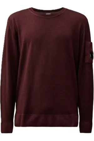 C.P. Company Strik, Herre, Lilla, 2XL, Uld, Bordeaux Merinould Sweater