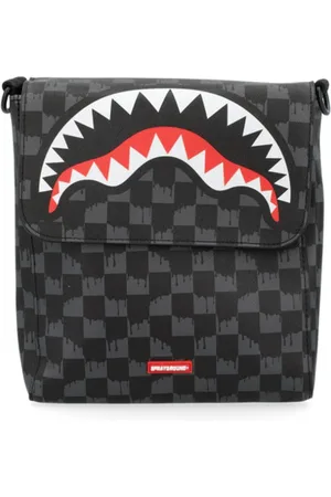 Sprayground Taske, Herre, Sort, ONE SIZE, Polyester, Drip Check Shark Messenger Sling