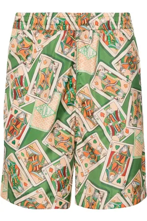 Drôle de Monsieur Badetøj, Herre, Flerfarvet, S, Bomuld, Jeu De Cartes elastiske badeshorts