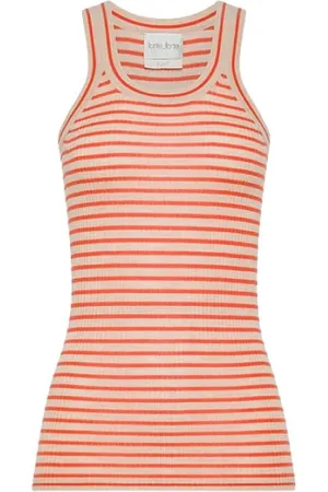 FORTE FORTE Top, Dame, Flerfarvet, M, Ribbet Merino Tanktop