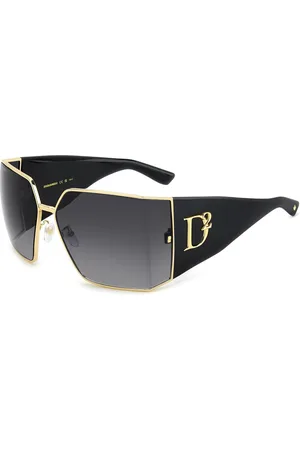 Dsquared2 Tilbehør, Dame, Gul, ONE SIZE, Uld, Stilfulde solbriller med sort stel
