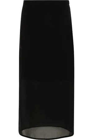 Sportmax Nederdel, Dame, Sort, S, Chiffon, Sort Midi Nederdel Viscose Chiffon Amico