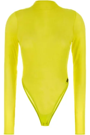 Diesel Top, Dame, Gul, XL, Nylon, Neon Gul Bodysuit