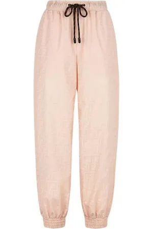 Fendi Bukser, Dame, Lyserød, M, Uld, Straight-Leg Track Pants